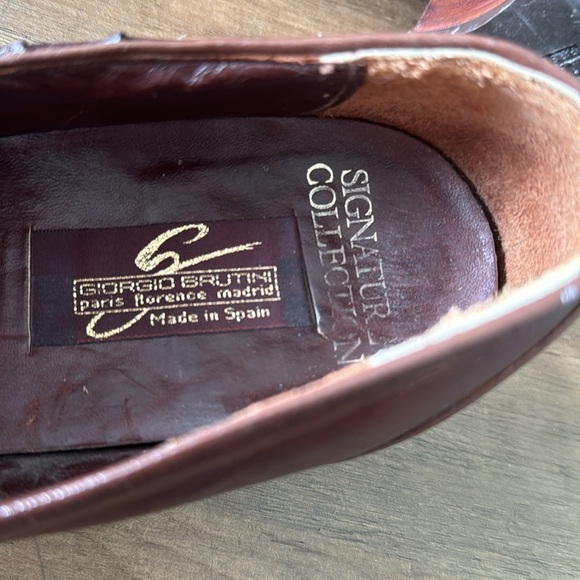 GIORGIO BRUTINI Luxury Oxford | Slip On Dress Shoes | Men’s 10 | Brown - Picture 6 of 10